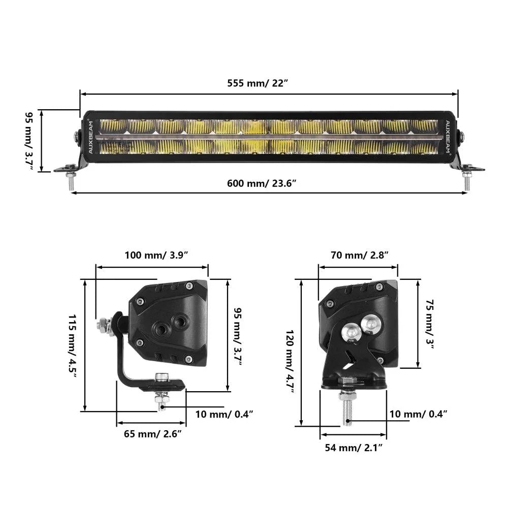 SP-DRL série 22 Inch 139W 16320LM Dual Row Off Road Barres LED avec orange&blanc DRL – vue 12
