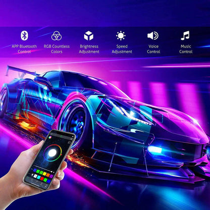 8 pièces RGB éclairage LED de soubassement Multicolor kit avec Bluetooth contrôleur – vue 3 – NOVADOMIO