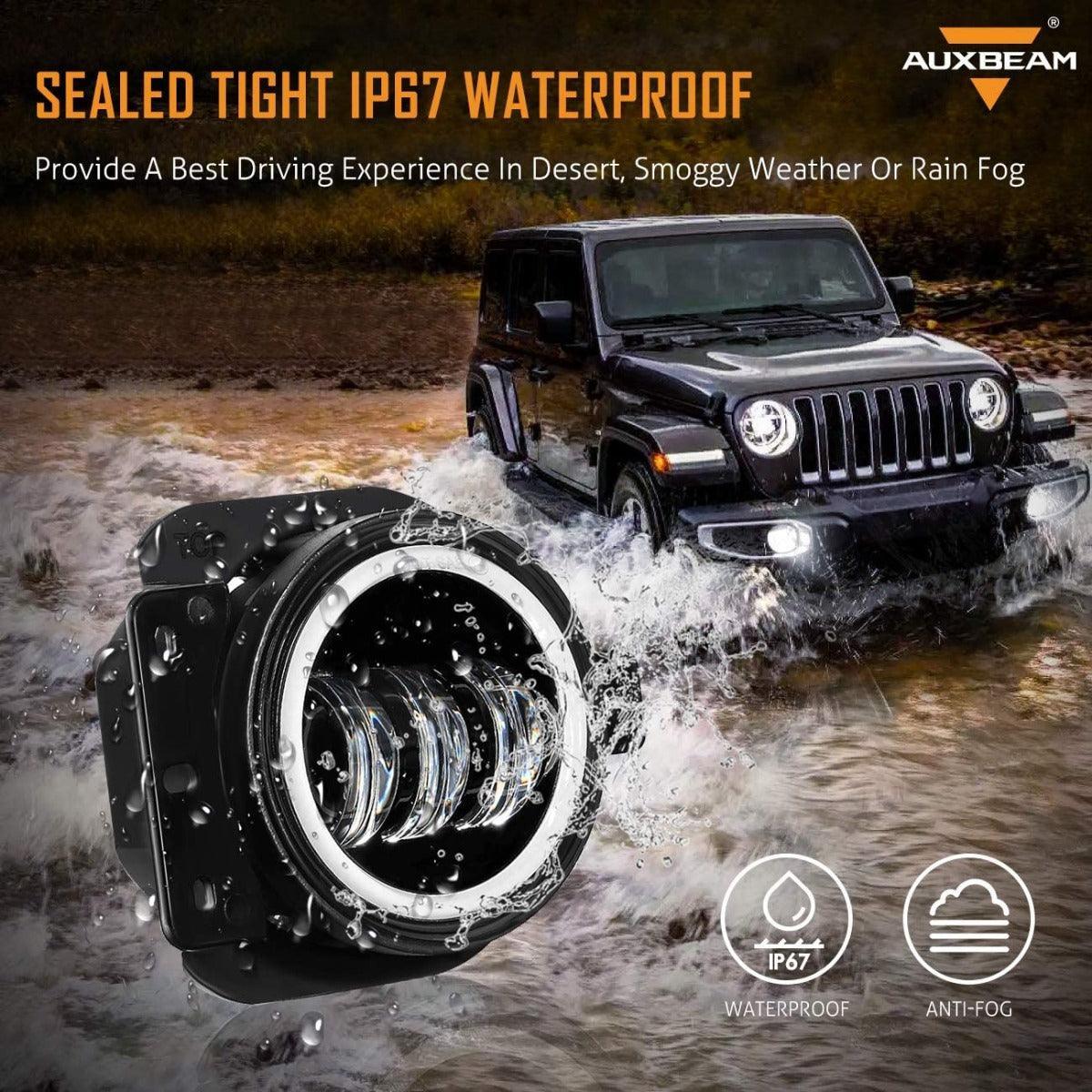 (2pcs/set) 4 Inch 30W Round LED Fog Lights avec DRL&orange clignotant pour Jeep Wrangler JL JLU 2018 2019 2020 – vue 4