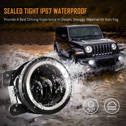 4″ 30 W LED antibrouillards avec blanc DRL+orange clignotant pour Jeep Wrangler 07-18 JK TJ LJ avant pare-chocs Lamp – vue 6