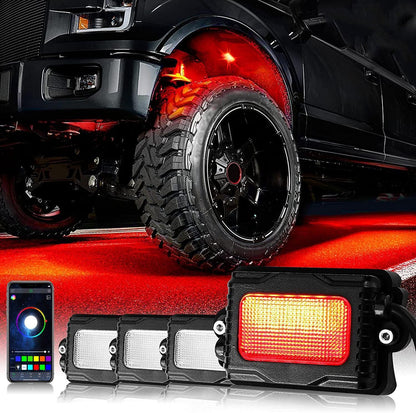 8 pièces RGB éclairage LED de soubassement Multicolor kit avec Bluetooth contrôleur – vue 8 – NOVADOMIO