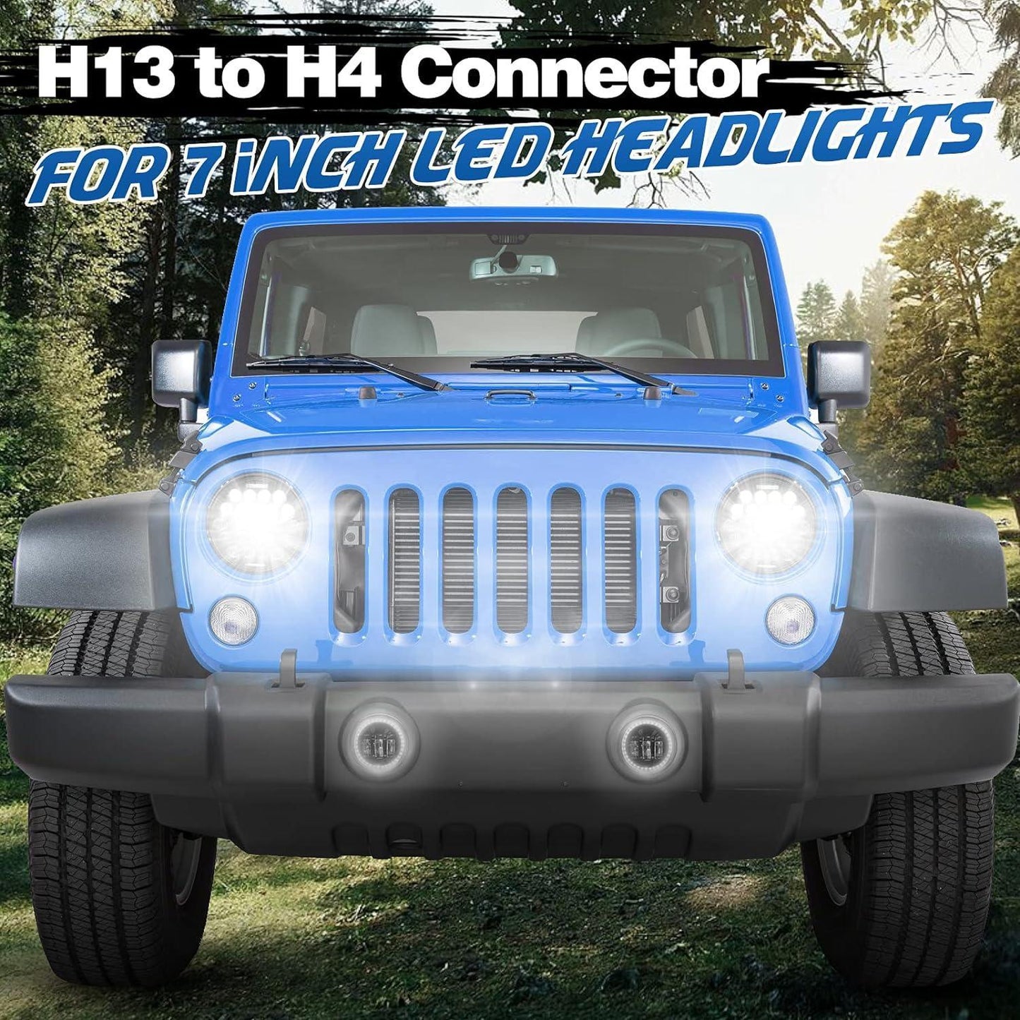 H13 Male to H4 Female Adapter Wiring Harness Connector Headlight Conversion pour Headlight/Fog Light 2pcs/Set – vue 8
