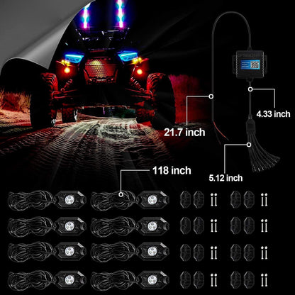 RGB éclairage LED de soubassement kit avec Bluetooth contrôleur pour GMC Sierra AT4 GMC Sierra 1500/2500/3500 – vue 5