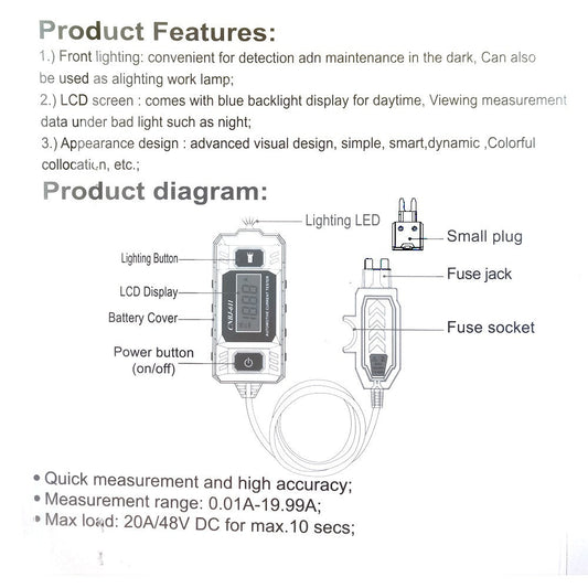 Instrument de détection de fuite de batterie, détecteur de courant automobile de haute précision – vue 2