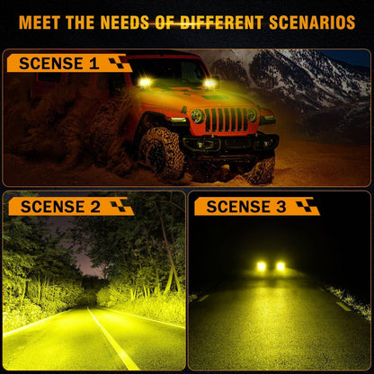 R4 série | 4″ 60 W projecteurs LED compacts faisceau large orange éclairage – vue 3 – NOVADOMIO
