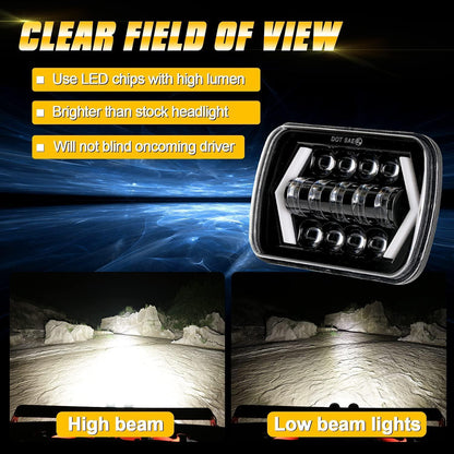 7×6″ phares LED à projecteur + H4 LED phare Brightness Intensifier faisceau électrique pour Chevrolet Express Cargo Van