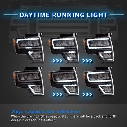 LED bloc optique avant Reflection Bowl pour 2009–2014 Ford F150 12th Gen – vue 6 – NOVADOMIO