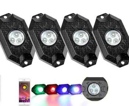 4 pièces RGB éclairage LED de soubassement kit avec Bluetooth contrôleur – NOVADOMIO