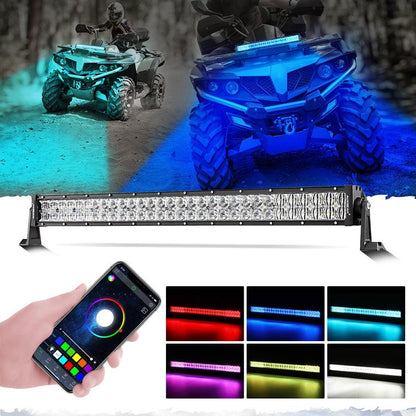 New 32″ V-PRO série droit RGBW couleurs changeantes tout-terrain Barres LED pour ATV UTV SIDE BY SIDES – NOVADOMIO