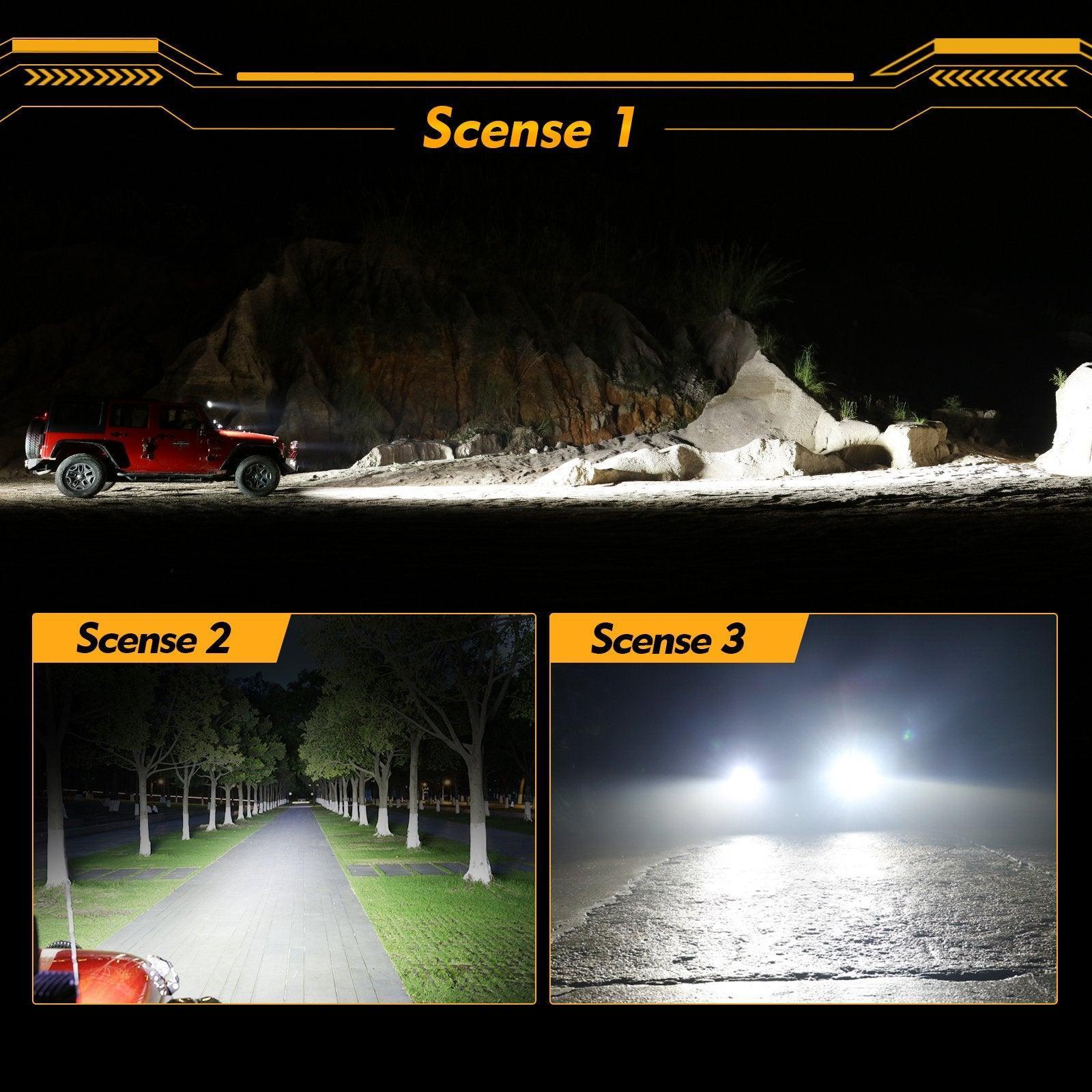 P4 série | 4 Inch 90W Round LED Driving Lights Spot blanc Pod Lights – vue 4