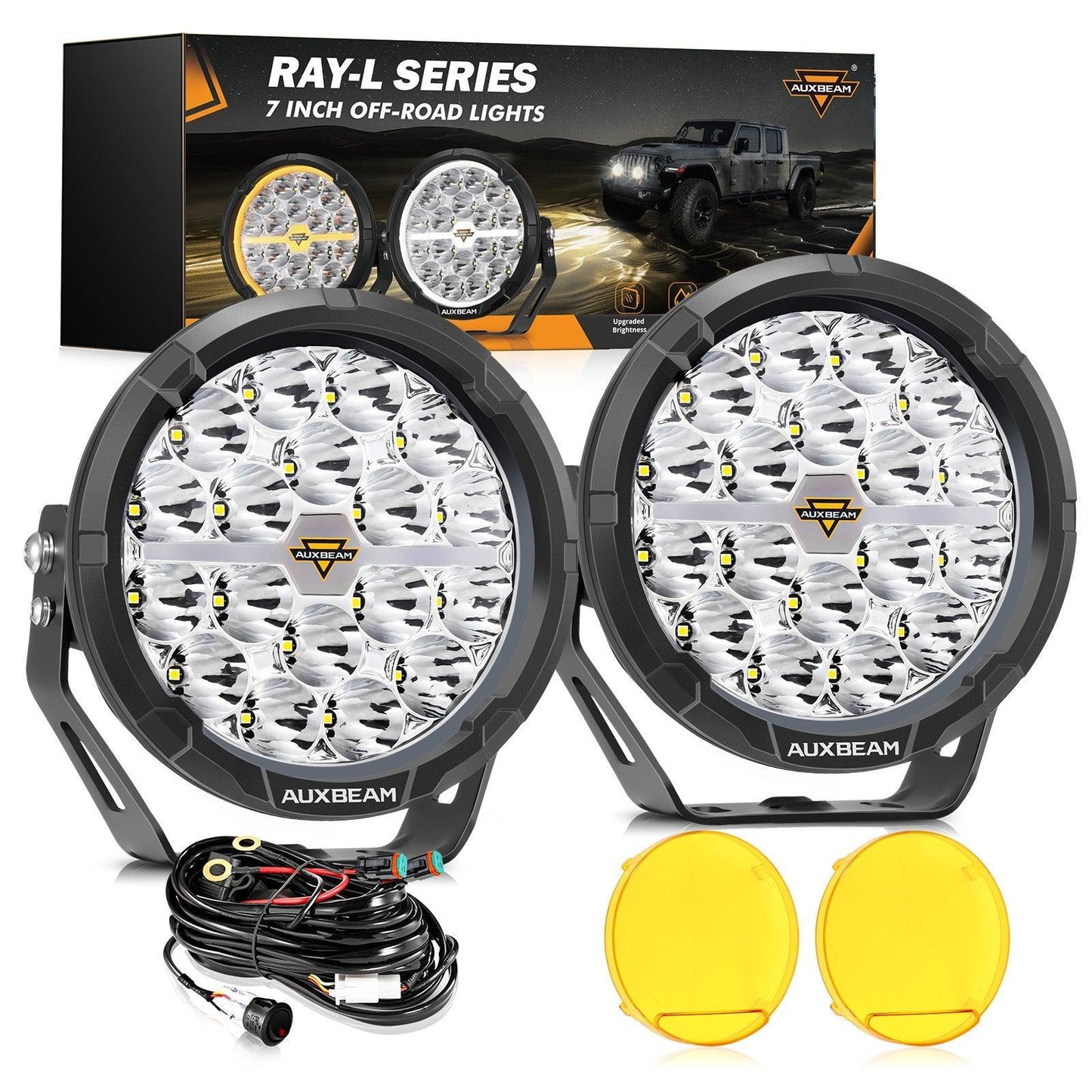 RAY-L série | 7 Inch 240W 25800LM Dual DRL Offroad LED Driving Lights – vue 10