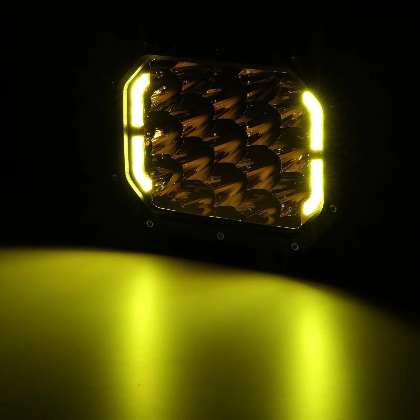 7x5 Inch Rectangle LED Pods orange Spot Driving Lights avec DRL pour ATV UTV SIDE BY SIDE 4X4 – vue 9