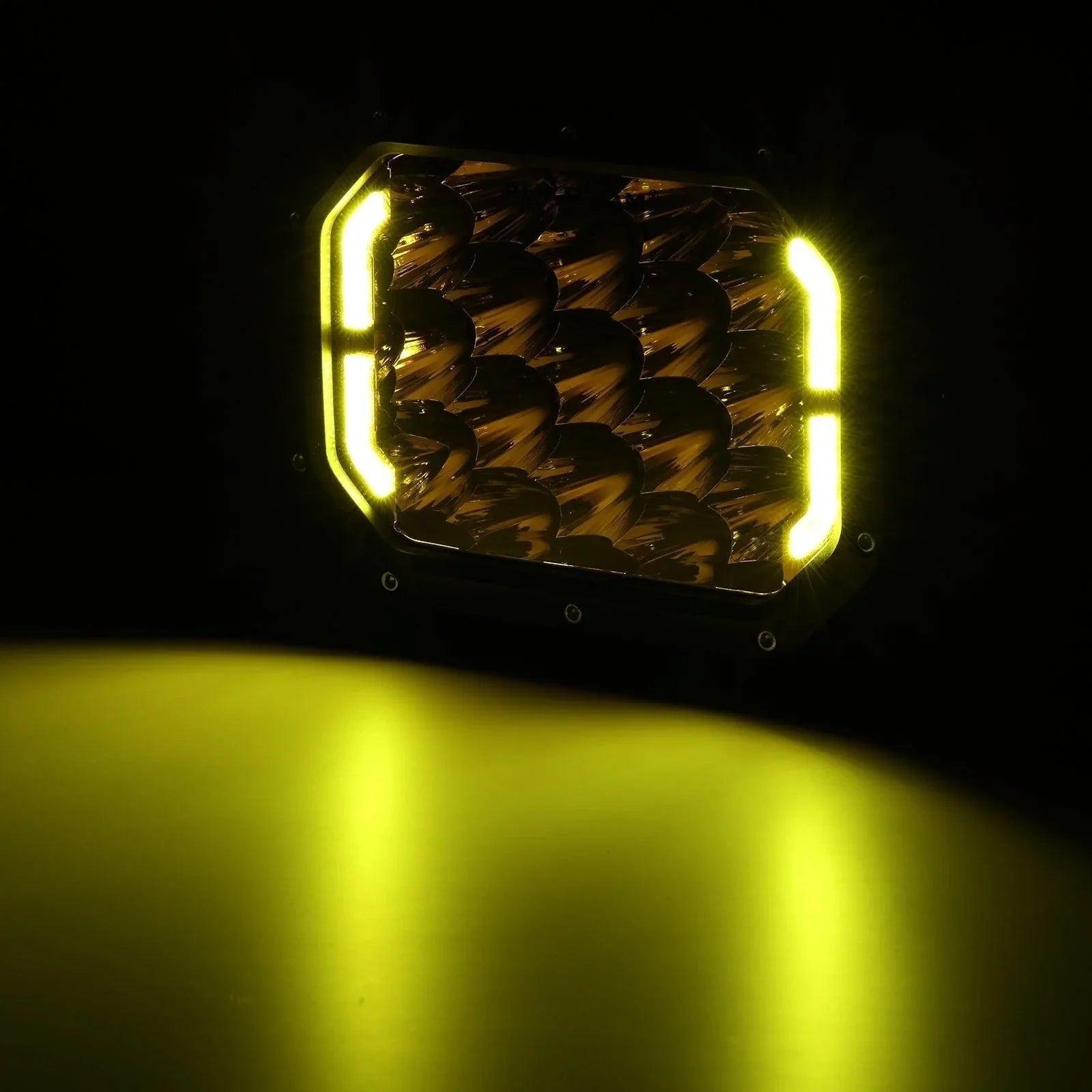 7x5 Inch Rectangle LED Pods orange Spot Driving Lights avec DRL pour ATV UTV SIDE BY SIDE 4X4 – vue 9
