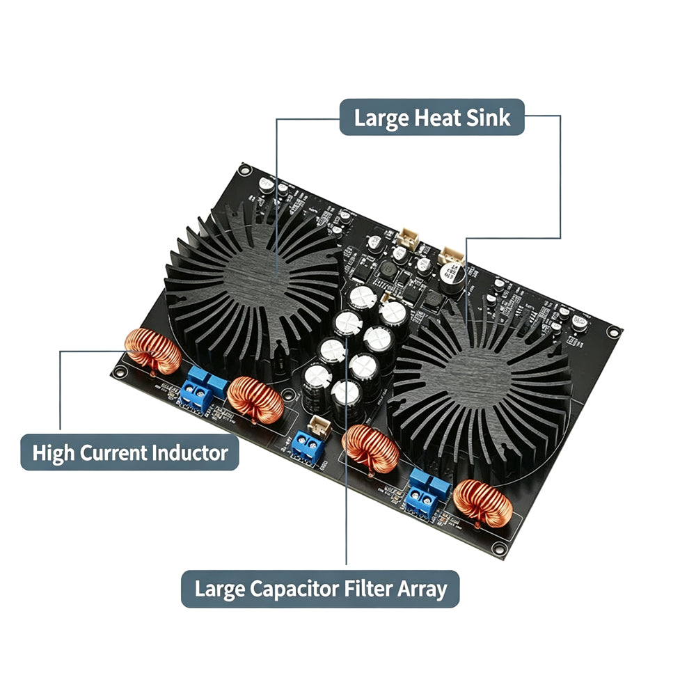 Carte amplificateur numérique TPA3255 à 2 canaux, 600 W × 2, HiFi classe D, pour haut-parleurs 2Ω / 4Ω / 8Ω, DC24-48 V…