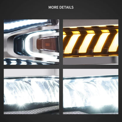 LED bloc optique avant Reflection Bowl chromé pour 2016–2018 Chevrolet Silverado 1500 4th Gen Facelift – vue 5 – NOVADOMIO