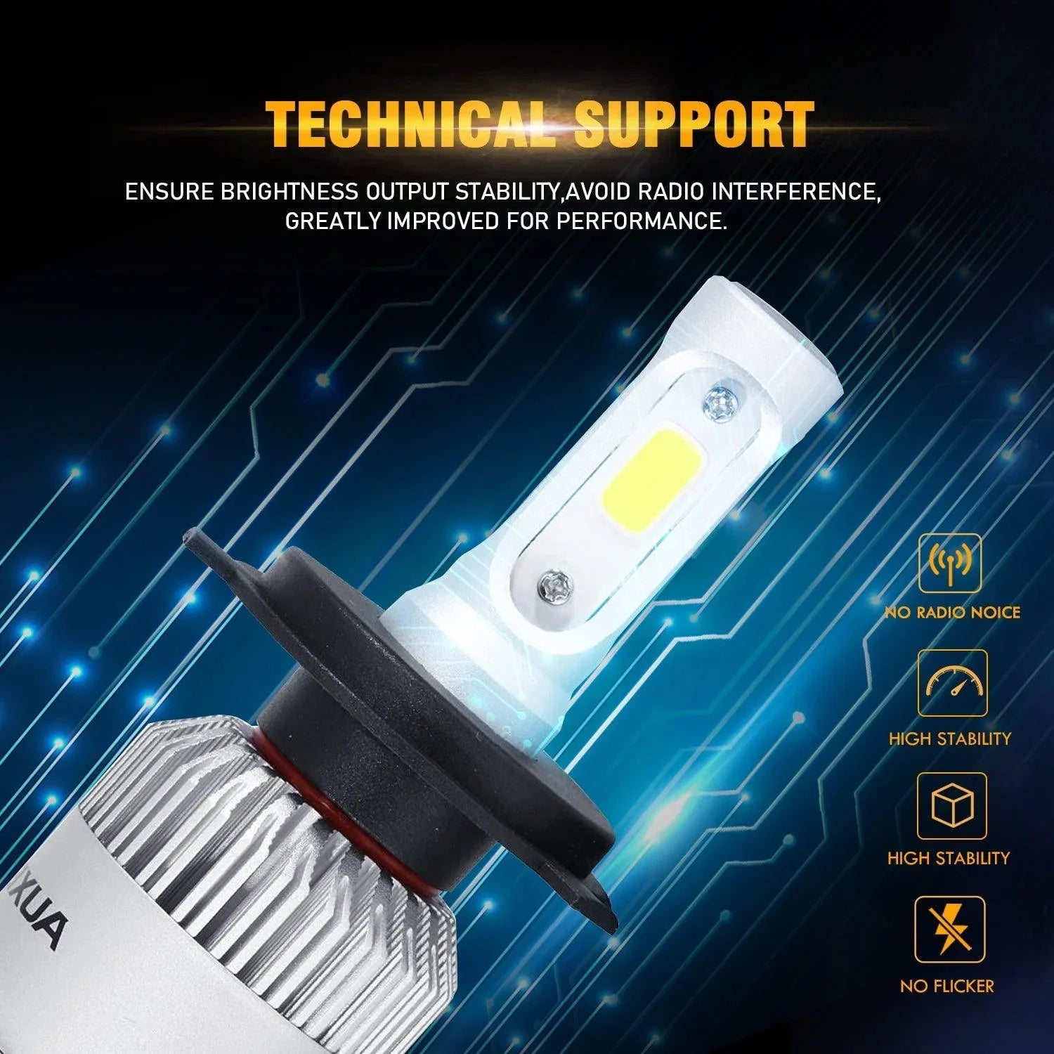 H4/9003 Ampoules de phare LED 72W 8000ML S2 série Super Brightes COB 6500K blanc froid – 2 ampoules – vue 6