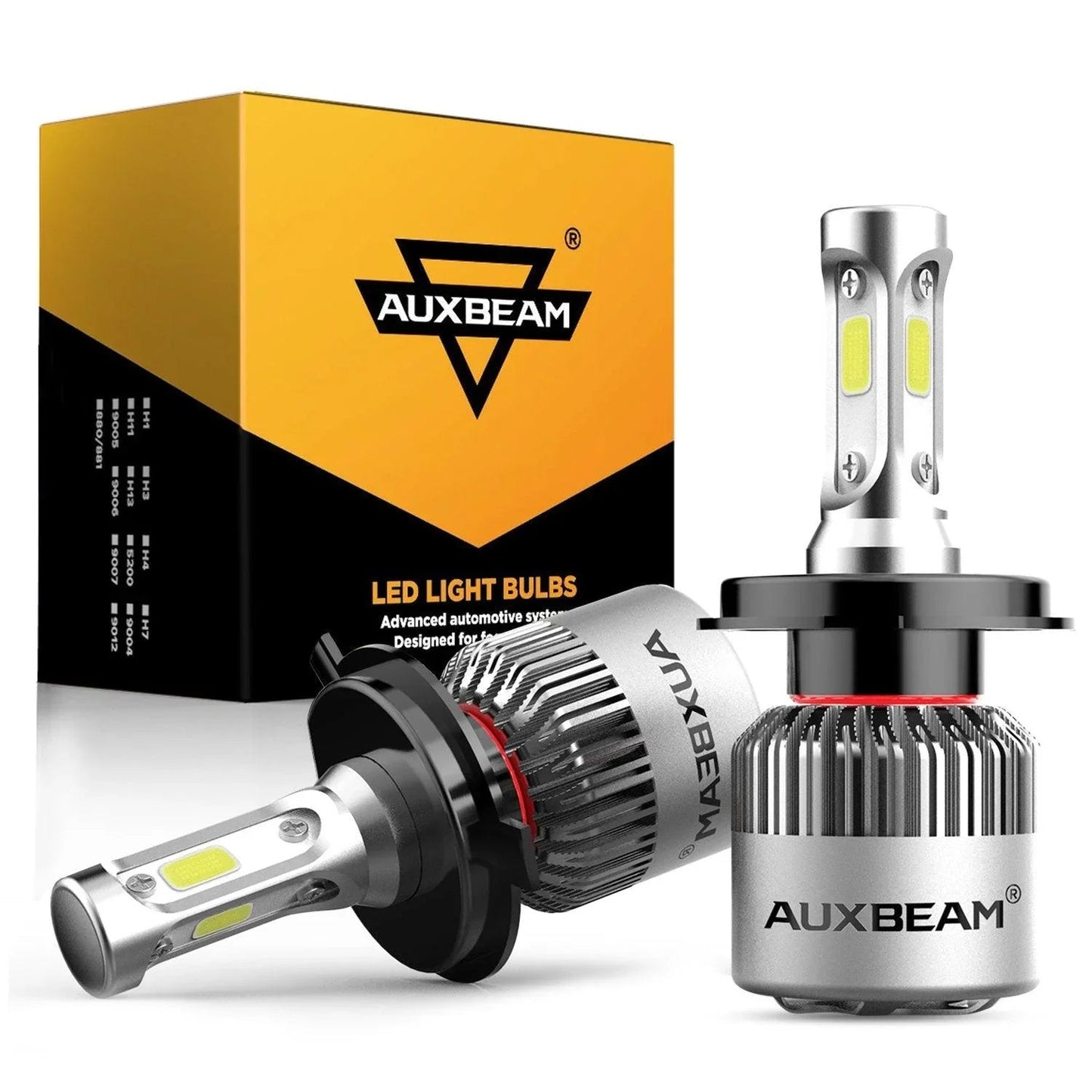 H4/9003 Ampoules de phare LED 72W 8000ML S2 série Super Brightes COB 6500K blanc froid – 2 ampoules