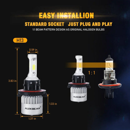H13/9008 Ampoules de phare LED 72 W 8 000 lm S2 série haute luminosité COB 6 500 K blanc froid – 2 ampoules – vue 9