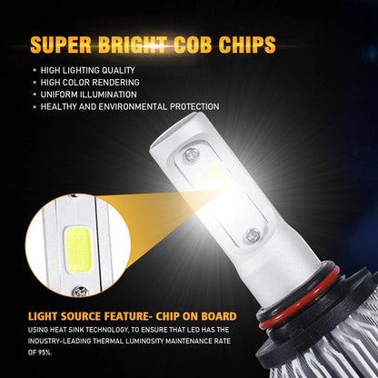 9005 Ampoules de phare LED 72 W 8 000 lm S2 série haute luminosité COB 6 500 K blanc froid – 2 ampoules – vue 3 – NOVADOMIO