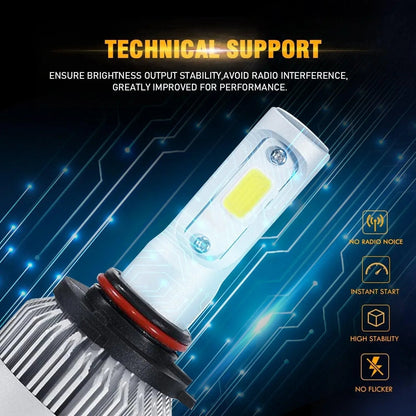 9005+9006 High feux de croisement Combo Ampoules LED S2-série COB 360° Beam 16 000 lm pour 2005 HONDA CIVIC 2004 – vue 7