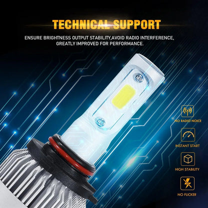 9005 Ampoules de phare LED 72 W 8 000 lm S2 série haute luminosité COB 6 500 K blanc froid – 2 ampoules – vue 6 – NOVADOMIO