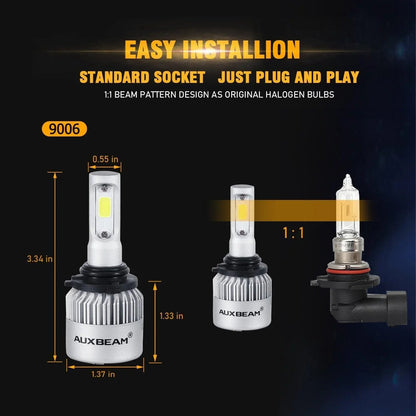 9006/HB4 Ampoules de phare LED 72 W 8 000 lm S2 série haute luminosité COB 6 500 K blanc froid – 2 ampoules – vue 8
