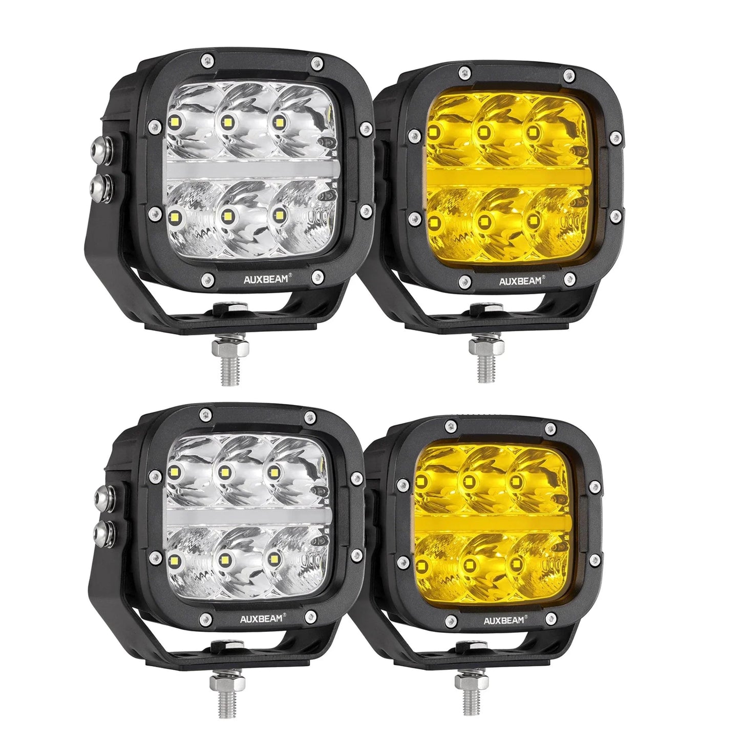XP-ULTRA série 5 Inch 132W 15600LM blanc/orange LED Pods Driving Light avec orange DRL – vue 36