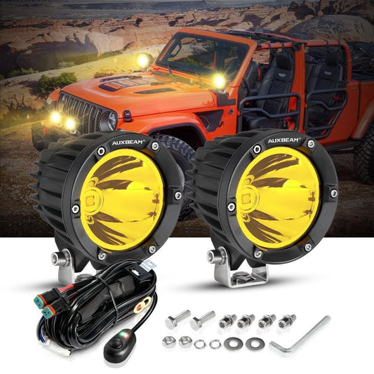 C4 série | 4 Inch 100W Spot Round LED Pods orange LED Driving Lights