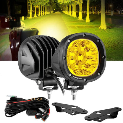 4″ 90 W rond jaune Spot LED feux longue portée avec Dual montant A support de montage pour Ford Bronco 2/4 portes 2021 2022