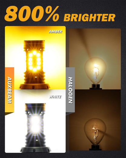 1157 BAY15D Ampoules LED pour clignotants avant et feux de jour 800% haute luminosité sans erreur CAN-bus bicolore à
