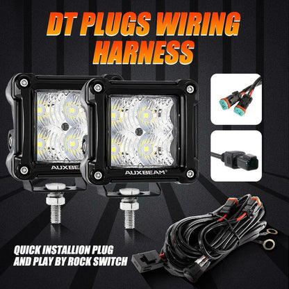 3″ 40 W projecteurs LED compacts Spot/Flood cadre multicolore avec faisceau électrique pour Jeep – vue 8 – NOVADOMIO