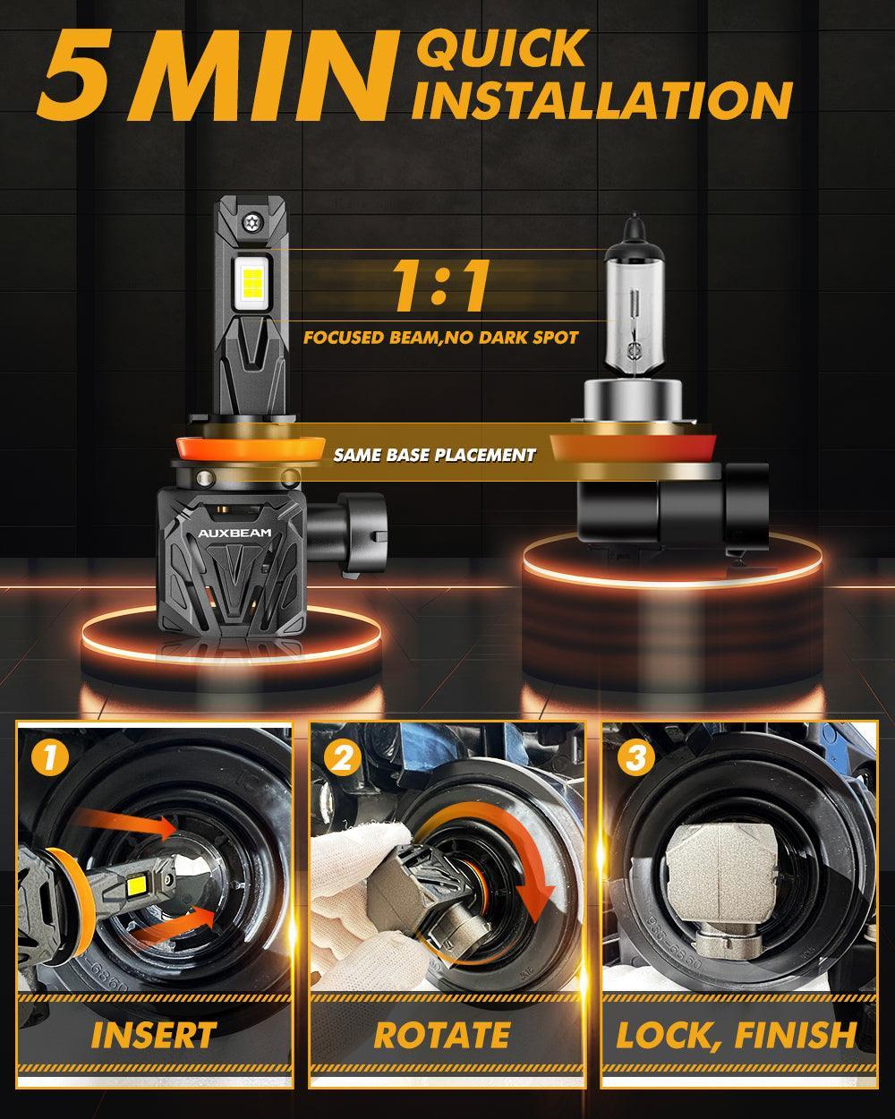 Ultra-haute luminosité Q40 série 30000LM 120W Ampoules de phare LED 6500K blanc froid – vue 7