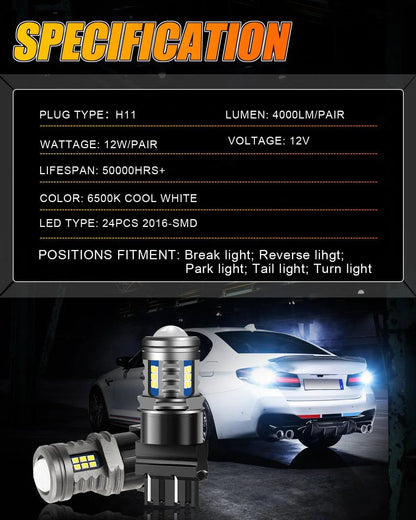 Lot de 2 Y2 série 3-Sides blanc froid LED Brake/Turn Single/Back-up/feu latéral/DRL – vue 5 – NOVADOMIO