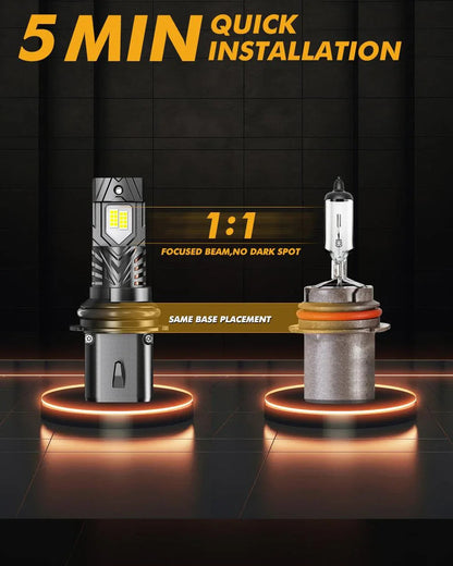 9004/HB1 Ampoules de phare LED Q40 série Ultra-haute luminosité 120W 30000LM 6500K blanc froid – 2 ampoules – vue 8