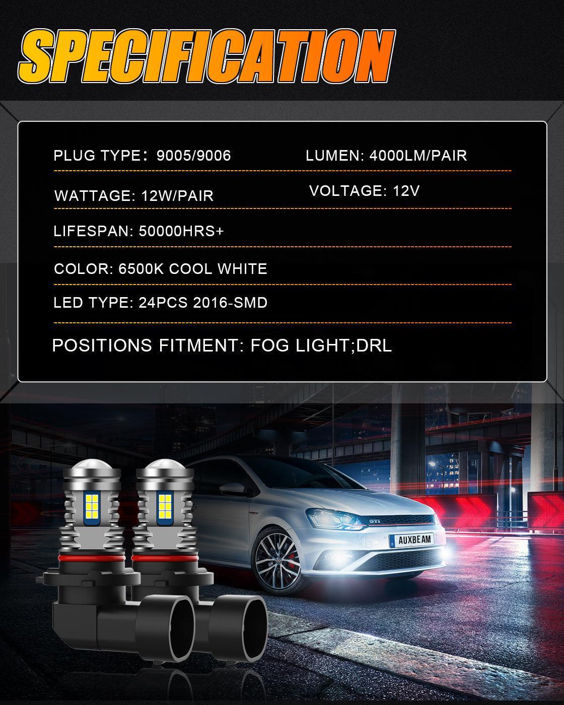 🔥(2pcs/set) Y2 série 3-Sides blanc froid/Yellow LED Fog Light/DRL – vue 9