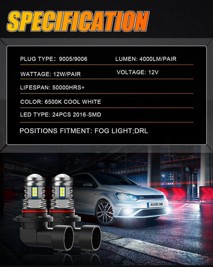 Lot de 2 Y2 série 3-Sides blanc froid/jaune LED antibrouillard/DRL – vue 9 – NOVADOMIO