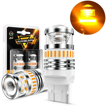 T20 7443 7440 Ampoules LED pour clignotants avant/arrière et feux latéraux 11W 4000LM 3500K orange B1 série – 2 ampoules