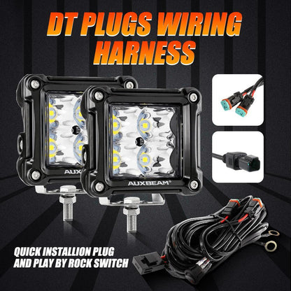 3″ 40 W projecteurs LED compacts Spot/Flood cadre multicolore avec faisceau électrique pour SUV ATV UTV camions pick-up
