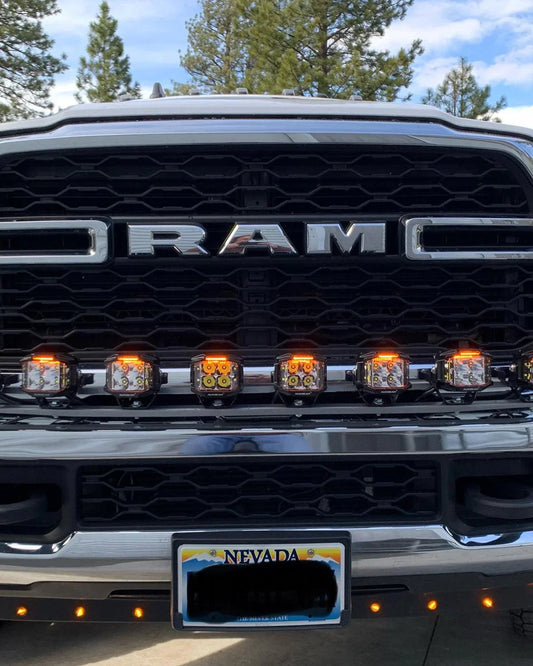 V-MAX série | 4″ 92 W 8 960 lm faisceau combiné éclairage latéral LED carré projecteurs LED compacts avec orange DRL – vue 2