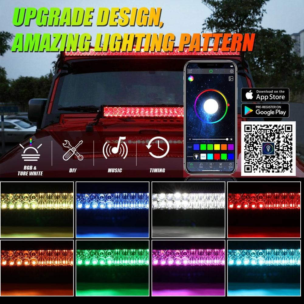 V-PRO série 22 Inch RGBW Color Changing Double Row Off Road Barres LED – vue 3