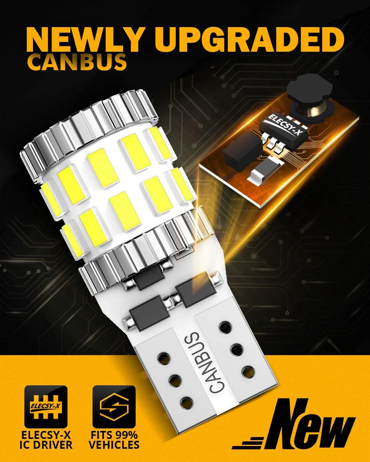 168 2825 W5W T10 Ampoules LED pour plaque, feux latéraux et intérieur 3W 400% plus lumineux Canbus Error Free blanc B1 série…