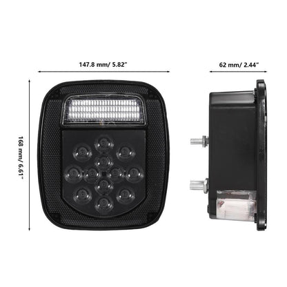 Lot de 2 universel feux arrière 39LEDs Smoked noir pour Wrangler YJ TJ CJ camion Trailer Van bateau – vue 8 – NOVADOMIO