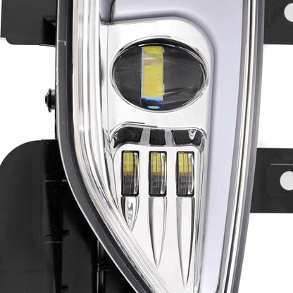 Lot de 2 45 W homologation DOT LED antibrouillards avec DRL pour 2016–2018 Chevrolet Silverado 1500 (noir/chromé) – vue 10