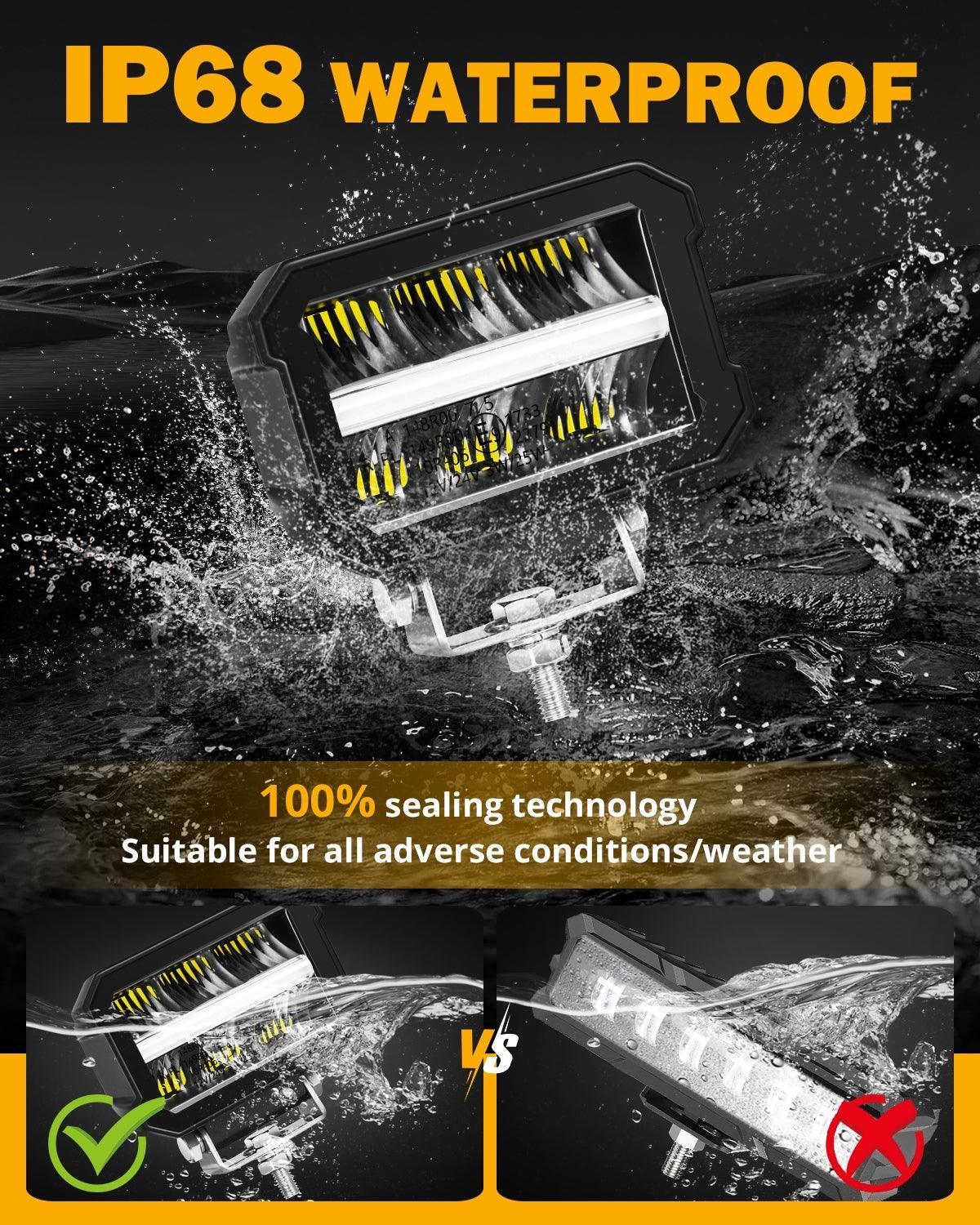 4.5 INCH 120W 13920LM LED Pods avec blanc DRL & orange clignotant Off Road Driving Light – vue 6