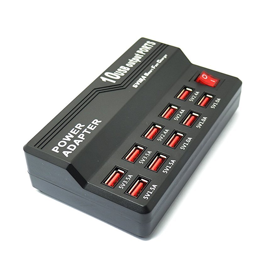 Prise multiprise sortie USB 10 Ports Station de charge chargeur mural de bureau (US) – vue 5