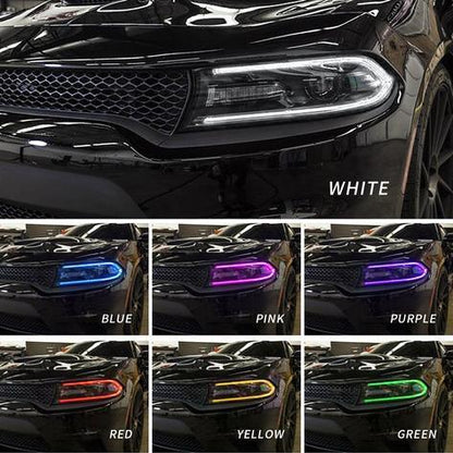 LED bloc optique avant RGB Style projecteur double faisceau noir pour 2015–2023 Dodge Charger 7th Gen (LD) – vue 11