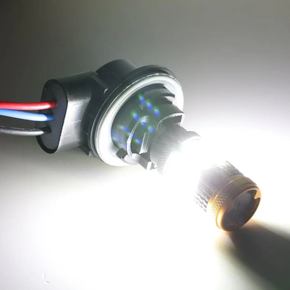 3157 7443 1157 1156 BAU15S blanc orange rouge LED clignotant DRL Brake Tail Reversing Light Bulbs LED Bulbs 56W 600% haute l…