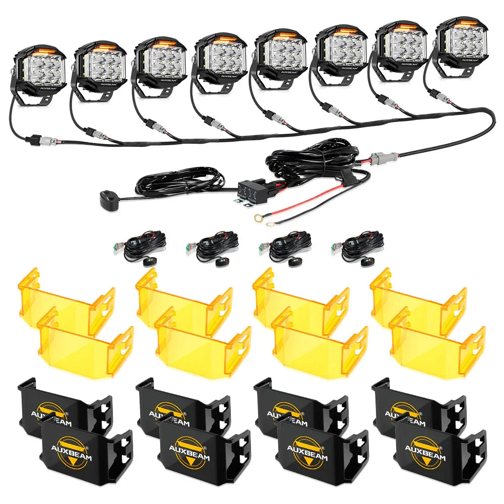 V-MAX série | 5 Inch 168W 16440LM faisceau combiné Side Shooter LED Round Pod Lights avec orange DRL – vue 23