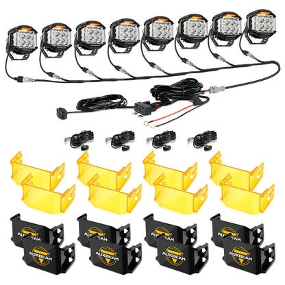 V-MAX série | 5″ 168 W 16 440 lm faisceau combiné éclairage latéral LED rond projecteurs LED compacts avec orange DRL – vue