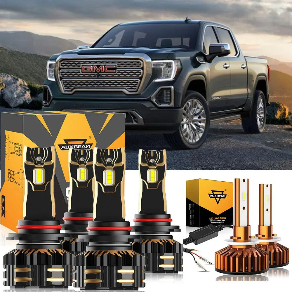 pour 2002 GMC Sierra 1500 9005 Ampoules de phare LED Bundle